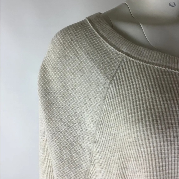 We The Free Sz M Swing Hem Dolman Sleeve Thermal Top Beige Cotton Polyester - Picture 2 of 6